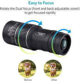 img 2 attached to 🔭 High-Powered 16x52 Monocular with Dual Focus Optics for Enhanced Birds Watching, Wildlife Viewing, Hunting, Camping, Hiking, Tourism, Armoring, Living Concerts - 66m/8000m