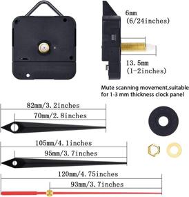 img 3 attached to ⏰ Mudder Black and Red Quartz Clock Movement Mechanism - Maximum 3/25 Inch Dial Thickness, Shaft Length of 1/2 Inch