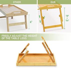 img 3 attached to 🍽️ Adjustable Foldable Heighten Breakfast Table