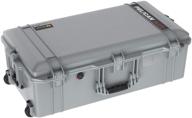 pelican air 1615 case no foam with push button latches - silver (2020 edition) logo