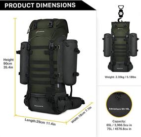 img 3 attached to Внутренний рюкзак Mardingtop Traveling Green M403