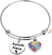 🧩 feelmem autism nana gift: expandable wire bangle for autism grandma/nana – raise autism awareness with unique jewelry logo