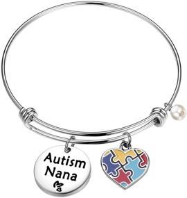 img 4 attached to 🧩 FEELMEM Autism Nana Gift: Expandable Wire Bangle for Autism Grandma/Nana – Raise Autism Awareness with Unique Jewelry