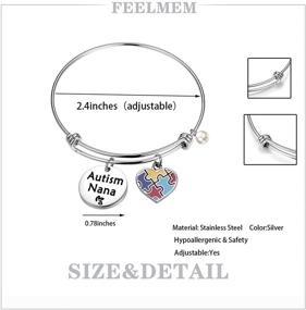 img 3 attached to 🧩 FEELMEM Autism Nana Gift: Expandable Wire Bangle for Autism Grandma/Nana – Raise Autism Awareness with Unique Jewelry