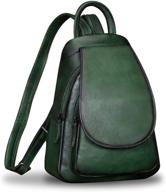 women's vintage handmade leather backpack: casual small rucksack satchel logo