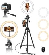 📸 vokiito 10” ring light: usb led selfie ring light with 3 light modes, 10 brightness settings, 54-inch tripod, and phone holder - ideal for live streaming, makeup, youtube blogging, video shooting logo