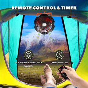 img 2 attached to 🏕️ Sonee Rechargeable Camping Fan: Portable Tent Fan with LED Light, Remote Control, and Foldable Bracket