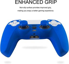 img 2 attached to 🎮 BRHE PS5 Controller Skin Grip Cover Anti-Slip Silicone Protective Case with Cute Kawaii Design - Full Coverage, Blue