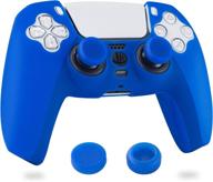 🎮 brhe ps5 controller skin grip cover anti-slip silicone protective case with cute kawaii design - full coverage, blue логотип