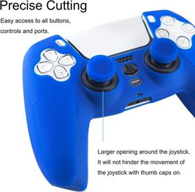 img 3 attached to 🎮 BRHE PS5 Controller Skin Grip Cover Anti-Slip Silicone Protective Case with Cute Kawaii Design - Full Coverage, Blue