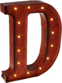 img 1 attached to Gerson Company Metal Letter with Rustic Brown Finish and LED Lights