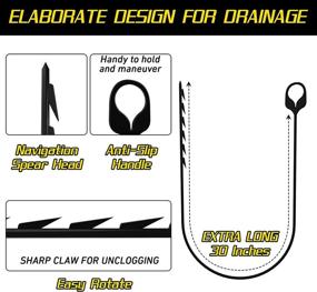 img 3 attached to 🚰 Upgraded 30 Inch Sink Snake Drain Clog Remover - Extra Long Anti-Break Nylon Plumbing Snake with Hair Catcher for Effective Bathroom Shower Drain, Bathtub Hair Clogs, and Kitchen Sink Drain Cleaning - Pack of 5