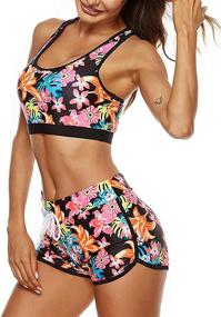 img 2 attached to Womens Swimsuits Racerback Boyshort Bottom Sports & Fitness