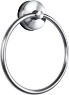 suction cup towel ring - non-drill bathroom shower & kitchen sink hand towel holder, stainless steel brushed finish logo