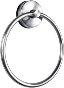 img 4 attached to Suction Cup Towel Ring - Non-Drill Bathroom Shower & Kitchen Sink Hand Towel Holder, Stainless Steel Brushed Finish