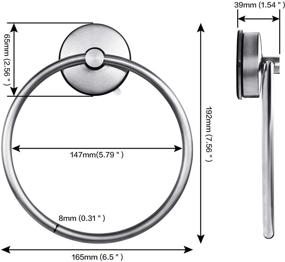 img 3 attached to Suction Cup Towel Ring - Non-Drill Bathroom Shower & Kitchen Sink Hand Towel Holder, Stainless Steel Brushed Finish