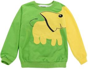 img 4 attached to WonderBabe Sweatshirts Cartoon Elephant Sweater Boys' Clothing