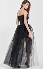 img 2 attached to 👗 L'VOW Women's 4-Layer Overlay Long Tulle Dress with Floor Length Tutu Skirt for Party Wedding
