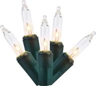 🎄 green wire mini lights: holiday time 300 clear bulbs, 62.5 feet логотип