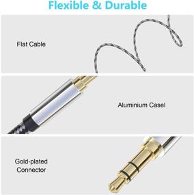 img 3 attached to 🔌 SNANSHI 25-футовый кабель с прямым углом - 90 градусов 3,5 мм мужской на мужской стерео аудио кабель - совместим с автомобилем, студией, смартфоном, наушниками!