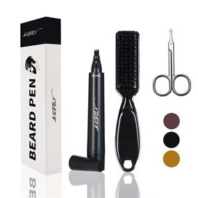 img 4 attached to 🧔 Ultimate Beard Pencil Filler for Men - Sweat Proof Water Resistance, Long Lasting & Natural Finish Barber Pencil: Enhance Facial Hair, Shape Mustache, with Bonus Beard Scissors & Brush (BLACK)