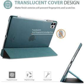 img 1 attached to 📱 ProCase iPad Pro 12.9 Case 4th Gen 2020 2018, [Apple Pencil 2 Charging Support] Slim Stand Hard Back Shell Smart Cover for iPad Pro 12.9" 4th Gen 2020 / iPad Pro 12.9" 3rd Gen 2018 - Teal