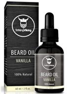 striking viking vanilla beard oil (large 2 oz.) - 100% natural beard conditioner with organic tea tree, argan, and jojoba oil - softens, smooths, and strengthens beard growth with pleasant vanilla scent logo