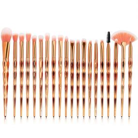 img 4 attached to 🦄 10Mon 20-Piece Rose Gold Unicorn Makeup Brush Set – Professional Brushes for Face, Eye Shadow, Eyeliner, Foundation, Blush, Lip, Powder, Liquid, Cream – Cosmetic Brushes in Rose Gold (20-Piece Set)