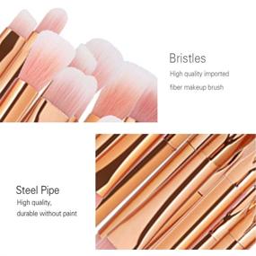 img 3 attached to 🦄 10Mon 20-Piece Rose Gold Unicorn Makeup Brush Set – Professional Brushes for Face, Eye Shadow, Eyeliner, Foundation, Blush, Lip, Powder, Liquid, Cream – Cosmetic Brushes in Rose Gold (20-Piece Set)