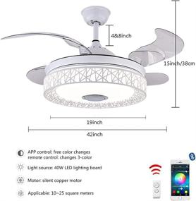 img 2 attached to 🎵 Enhance Your Living Space with MoreChange 42” Smart Bluetooth Ceiling Fan : Lights, Music and Remote Control!