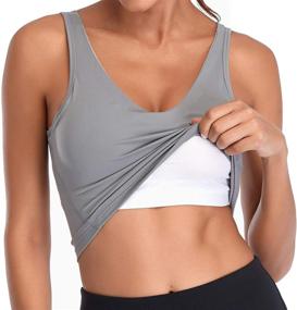 img 2 attached to Longline Camisole Removable Wirefree Fitness