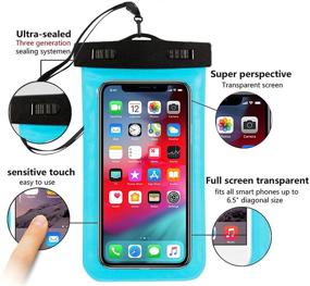 img 2 attached to 📱 Universal Waterproof Phone Pouch - 5 Pack, Large Dry Bag Case for iPhone Pro Xs XR XS 12 11 10 9 8 7 6 Plus, SE, Samsung Galaxy S10 S10+ S9+ S9 S8+, Note - Up to 6.5 Inches