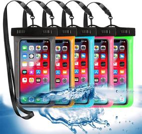 img 4 attached to 📱 Universal Waterproof Phone Pouch - 5 Pack, Large Dry Bag Case for iPhone Pro Xs XR XS 12 11 10 9 8 7 6 Plus, SE, Samsung Galaxy S10 S10+ S9+ S9 S8+, Note - Up to 6.5 Inches