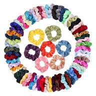 🎀 75-piece velvet hair scrunchies hair bands for women or girls - elastic soft ponytail holder hair ties for birthday, party, thanksgiving, christmas logo