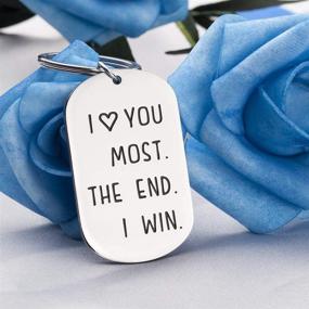 img 1 attached to Personalized Couples Keychains: Perfect for Girlfriend Boyfriend