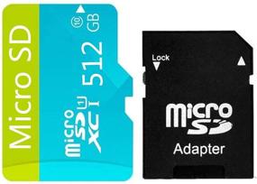 img 1 attached to 512GB-A High Speed Class 10 Micro SD Card with Adapter - Ultimate Storage Solution