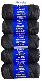 img 3 attached to 🧶 Brazilian Wool Acrylic Hair Yarn for Jumbo Braid /Senegalese Twist /Wraps - Natural Black