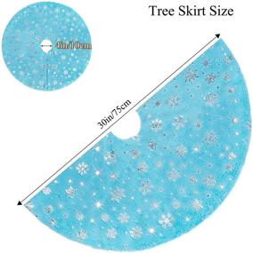 img 2 attached to 🎄 N&T NIETING Luxury Faux Fur Christmas Tree Skirt - 30 Inch Snowflake Mat for Xmas Holiday Decoration in Blue
