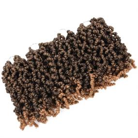 img 3 attached to 🔥 10 Inch Pre-twisted Spring Twist Hair 4 Packs | Passion Twist Crochet Hair for Black Women | Short Curly Spring Twist Braiding Hair | 1B/27 Color