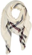 🧣 stay chic and cozy with under zero uo women's plaid beige large blanket scarf wrap logo