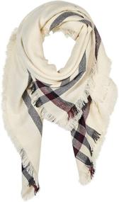 img 3 attached to 🧣 Stay Chic and Cozy with UNDER ZERO UO Women's Plaid Beige Large Blanket Scarf Wrap