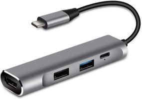 img 4 attached to 🔌 Cozysmart USB C Hub: 4K HDMI Adapter, Multiport Dock with USB 3.0/2.0 Ports & 80W USB C PD Port for MacBook, Dell XPS, HP Spectre, Lenovo, Chromebook, Galaxy S8/S9