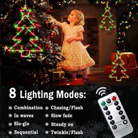 img 3 attached to 🎄 Enhance Your Holiday Décor with Christmas Window Lights 3 Pack - Battery Operated LED Star Light, 8 Modes Timer Fairy Hanging Light - Waterproof Décor for Home Tree Porch Holiday Party Indoor Fireplace Decoration in Red & Green