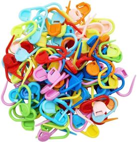 img 4 attached to 🧶 Enhance Your Knitting Experience with 100 Pcs Colorful Locking Stitch Markers, Needle Clips, and Stitch Counters