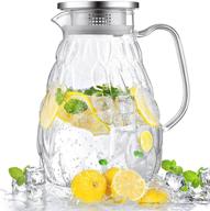 🥤 60 oz glass water pitcher with lid and spout – perfect for fridge, hot/cold water, coffee, juice, lemonade – great thanksgiving/christmas gift logo