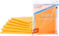 super chamois - extra-large 20x27 inch super absorbent cleaning cloth - 6 pack orange shammy - holds 10 times its weight in liquid logo