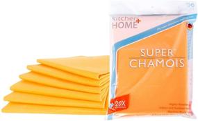 img 4 attached to Super Chamois - Extra-Large 20x27 inch Super Absorbent Cleaning Cloth - 6 Pack Orange Shammy - Holds 10 Times Its Weight in Liquid