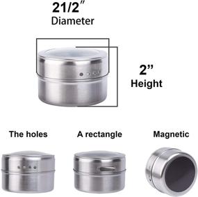 img 1 attached to Versatile Magnetic Spice Tins: Set of 12 Stainless Steel Storage Containers with Clear Lids, Ideal for Refrigerators or Grills.