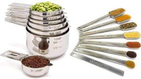 img 4 attached to 🥄 Simply Gourmet Measuring Cups and Spoons Set - Stainless Steel 15-Piece Set for Precise Cooking & Baking - Ultimate Kitchen Tool Kit