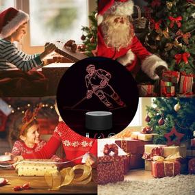 img 1 attached to 🏒 Hockey Player 3D Lamp Night Lights: Color Changing Touch Table Desk Lamps for Kids - Sports Fan's Perfect Birthday or Xmas Gift!